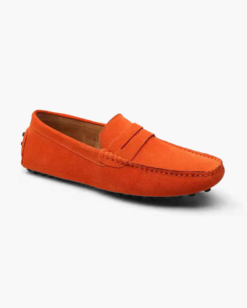Suede Moccasin Loafer | Soft Comfort with Classic Penny Detail & Grip Sole 10