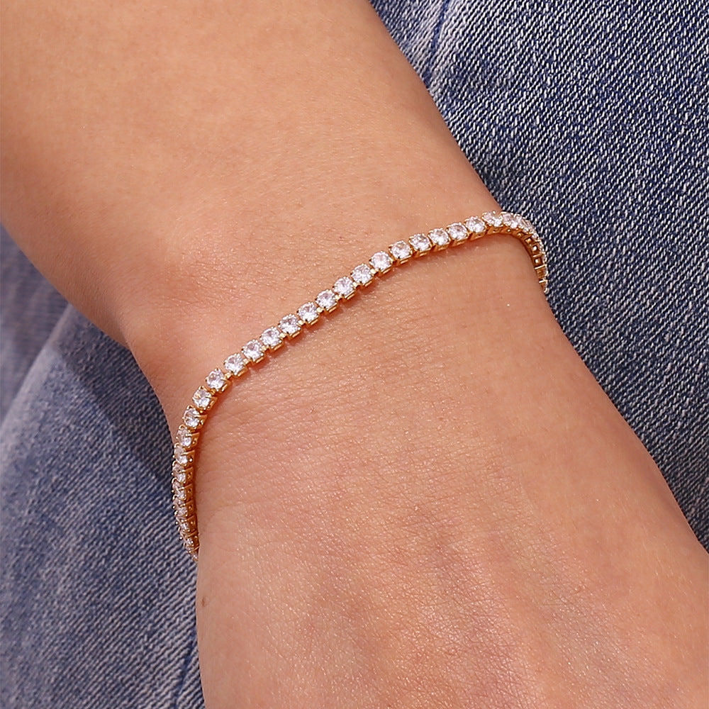 Tennis Bracelet | 18k Gold-Plated Stainless Steel with Diamond Simulants 3