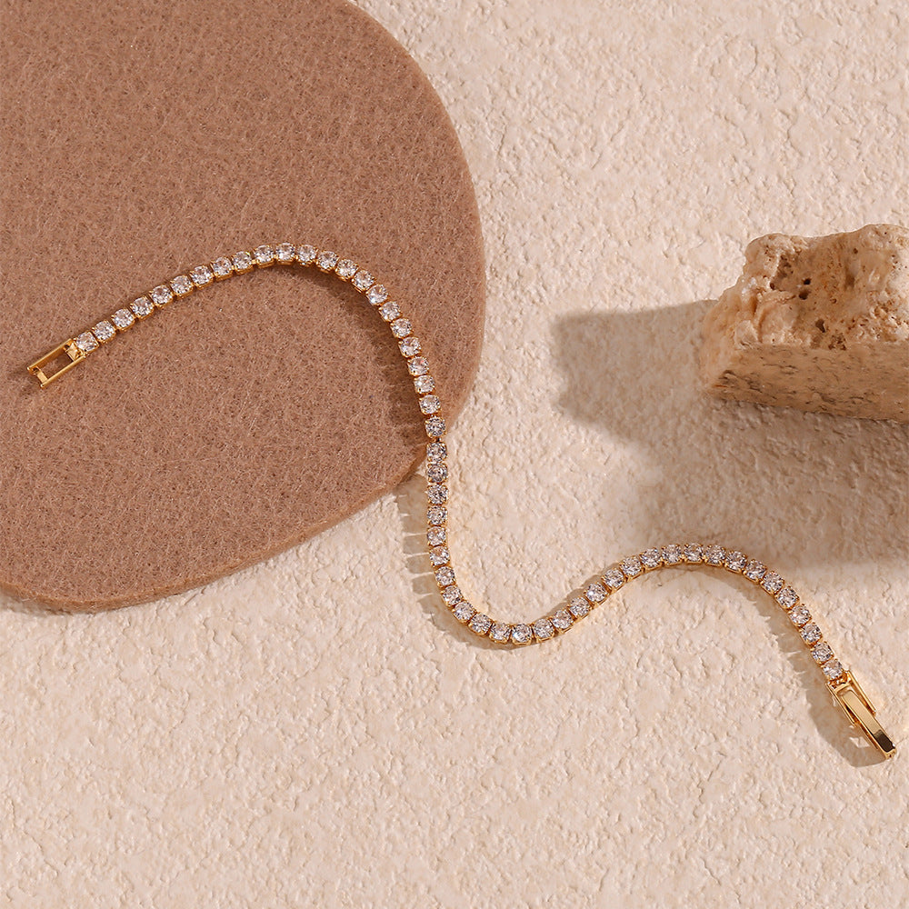 Tennis Bracelet | 18k Gold-Plated Stainless Steel with Diamond Simulants 4