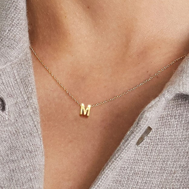 Tiny Initial Necklace | Customizable Stainless Steel Charm on Dainty Chain 4