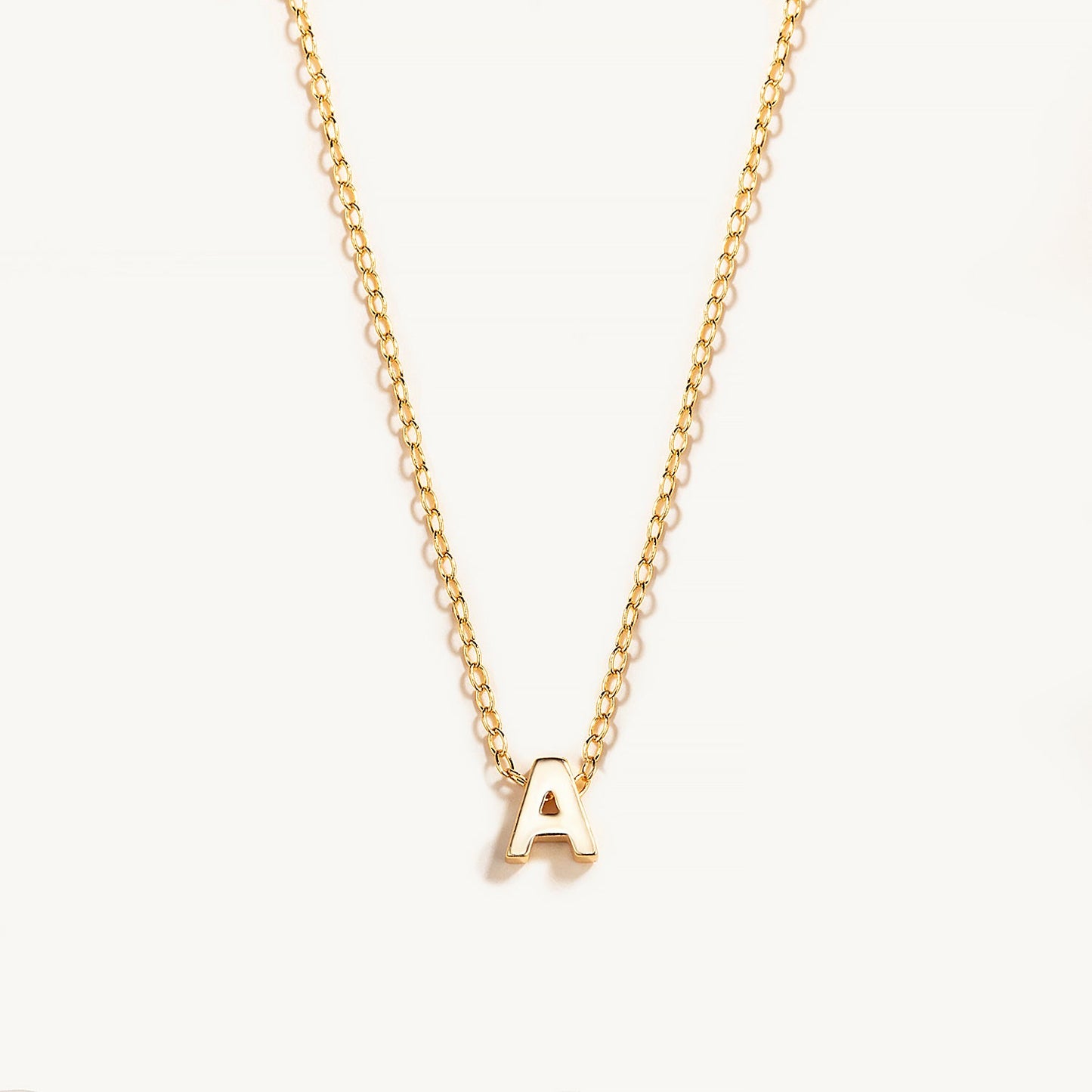 Tiny Initial Necklace | Customizable Stainless Steel Charm on Dainty Chain 5