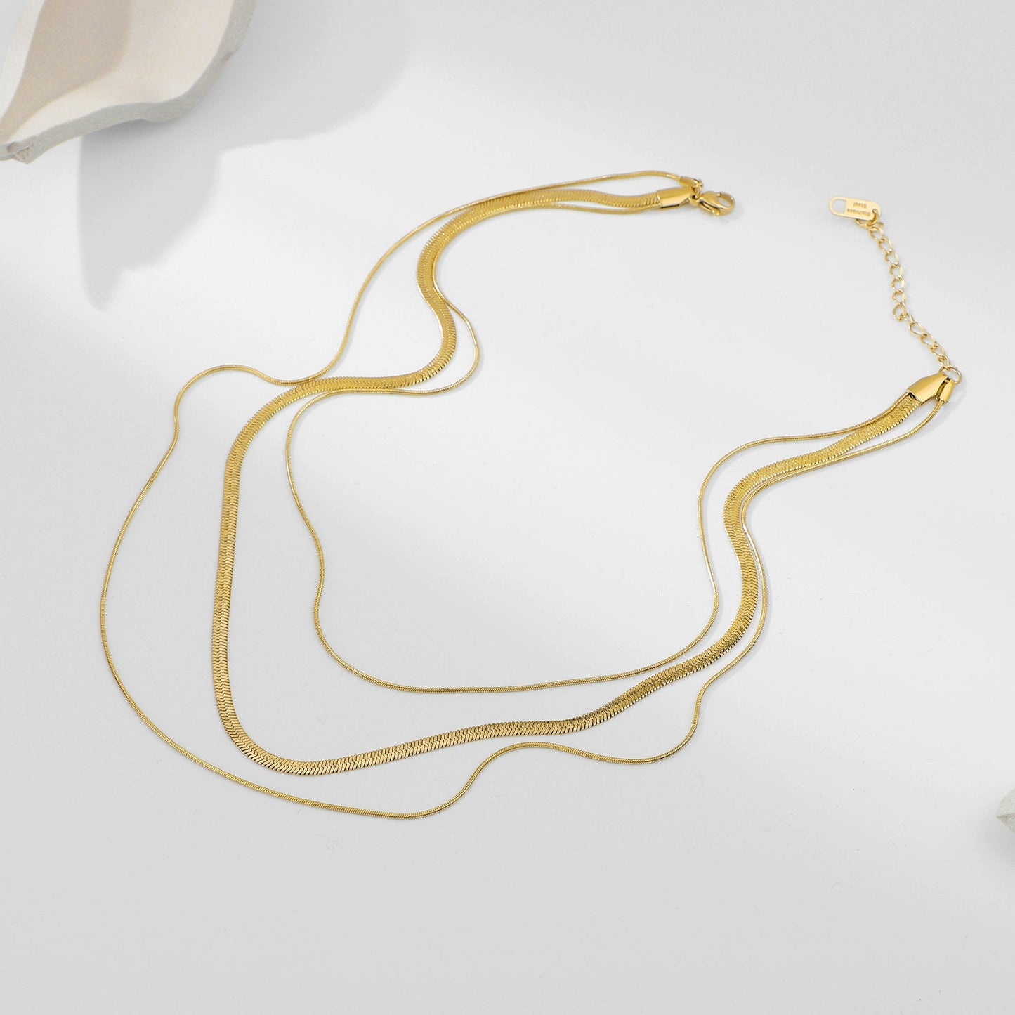 Trio Layered Gold Necklace | Waterproof Hypoallergenic Stainless Steel 2