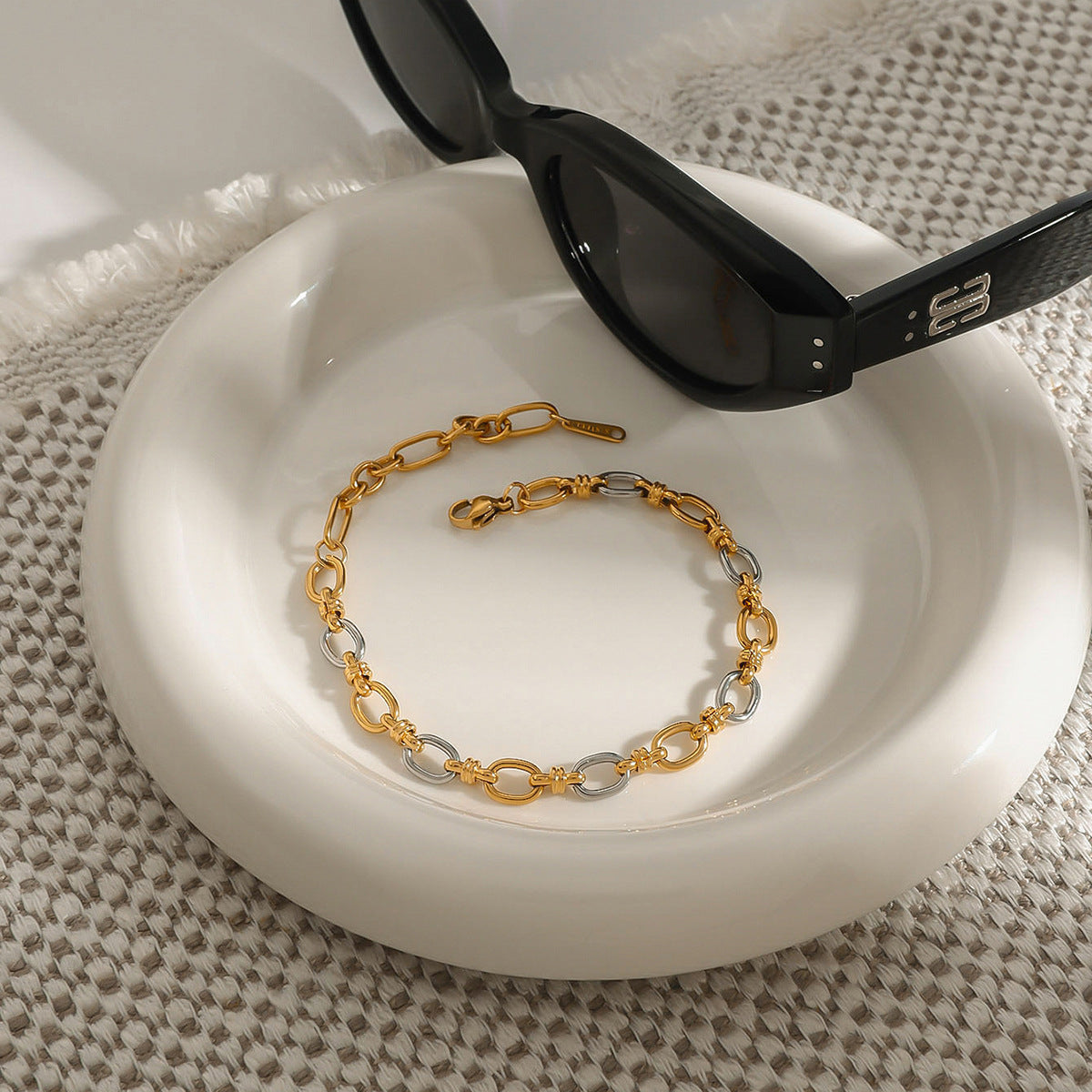 Two-Tone Gold Bracelet | Waterproof and Hypoallergenic Design 3