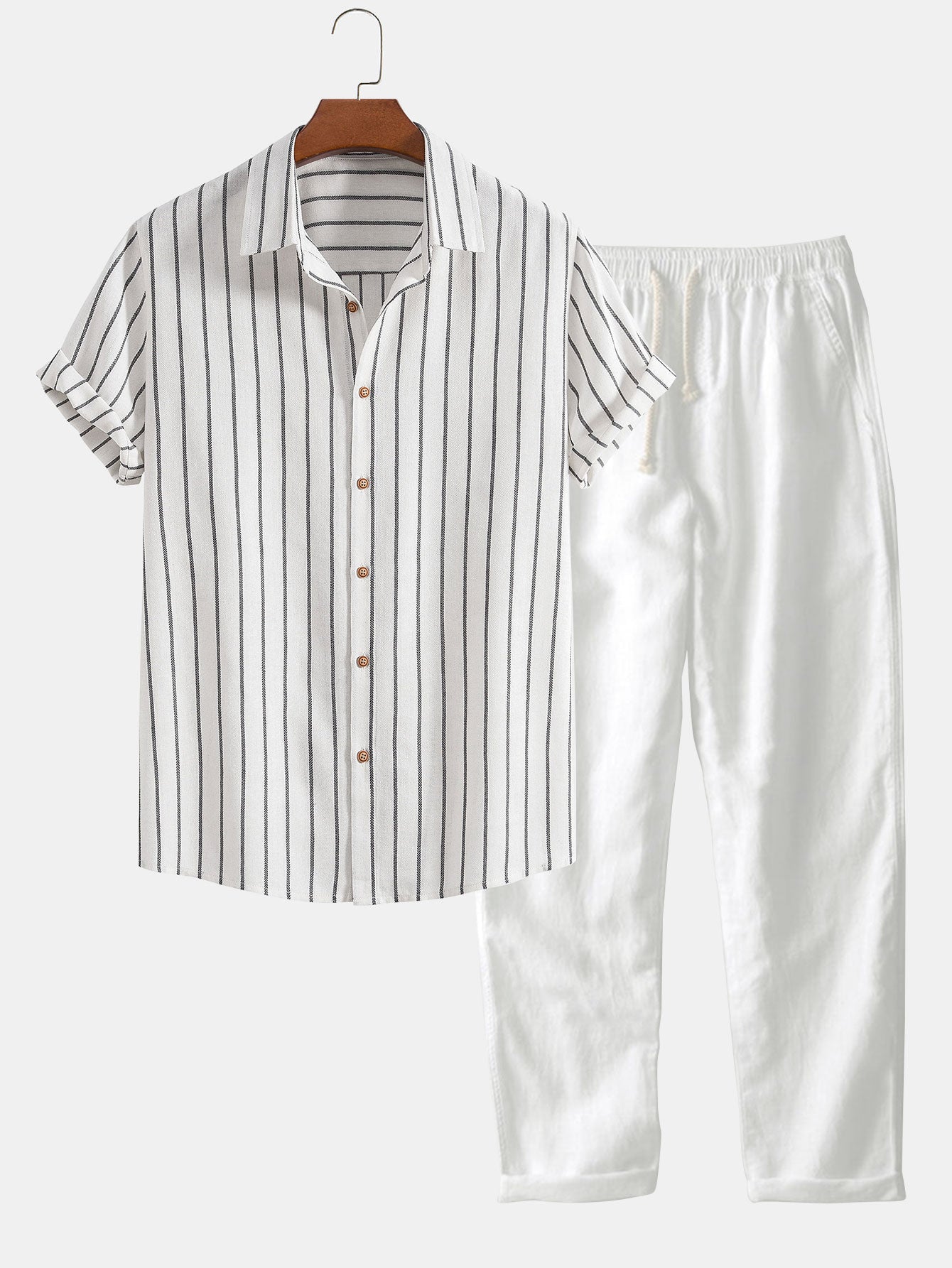 Two Piece Set | Stylish Striped Shirt with Drawstring Pants for Women 1