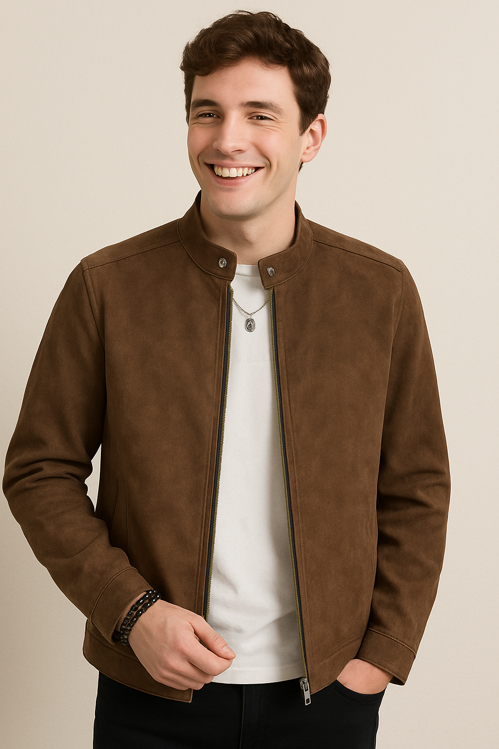 Urban Style Jacket | Soft Fabric with Stand Collar & Zipper Design 2