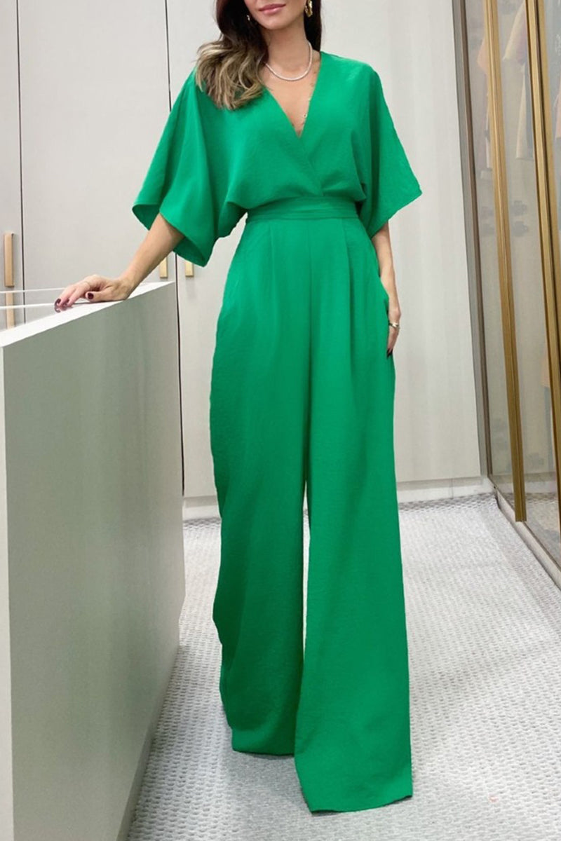 V-Neck Silky Jumpsuit 2