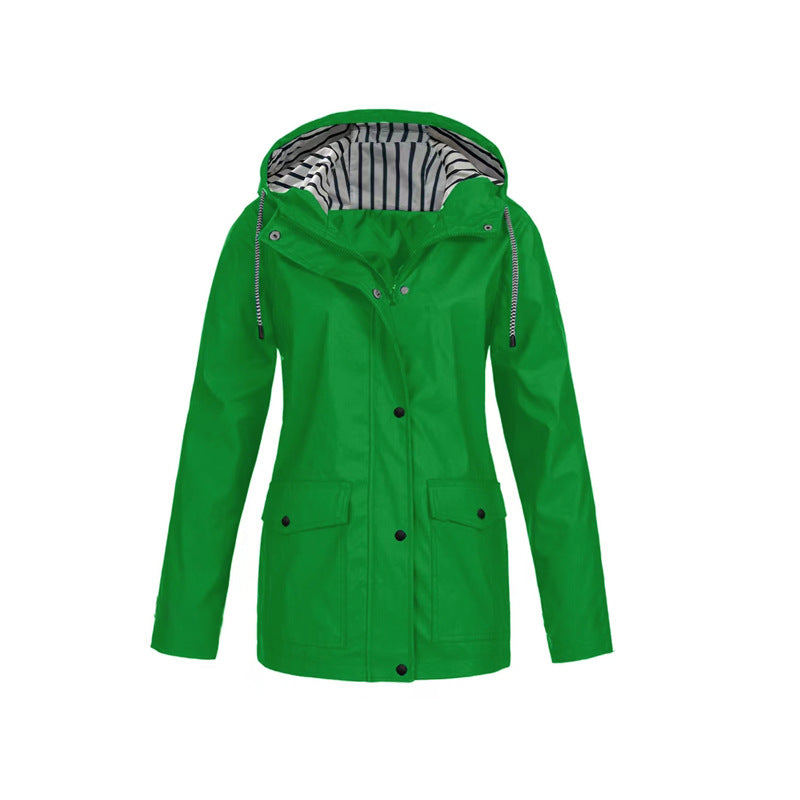 Waterproof Rain Jacket | Stylish Mid-Length Design with Adjustable Hood 7
