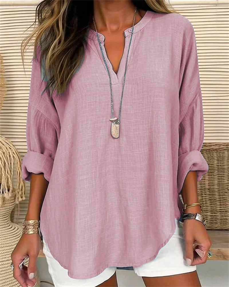 Women's Long Sleeve Shirt | Cotton Linen Blend 2