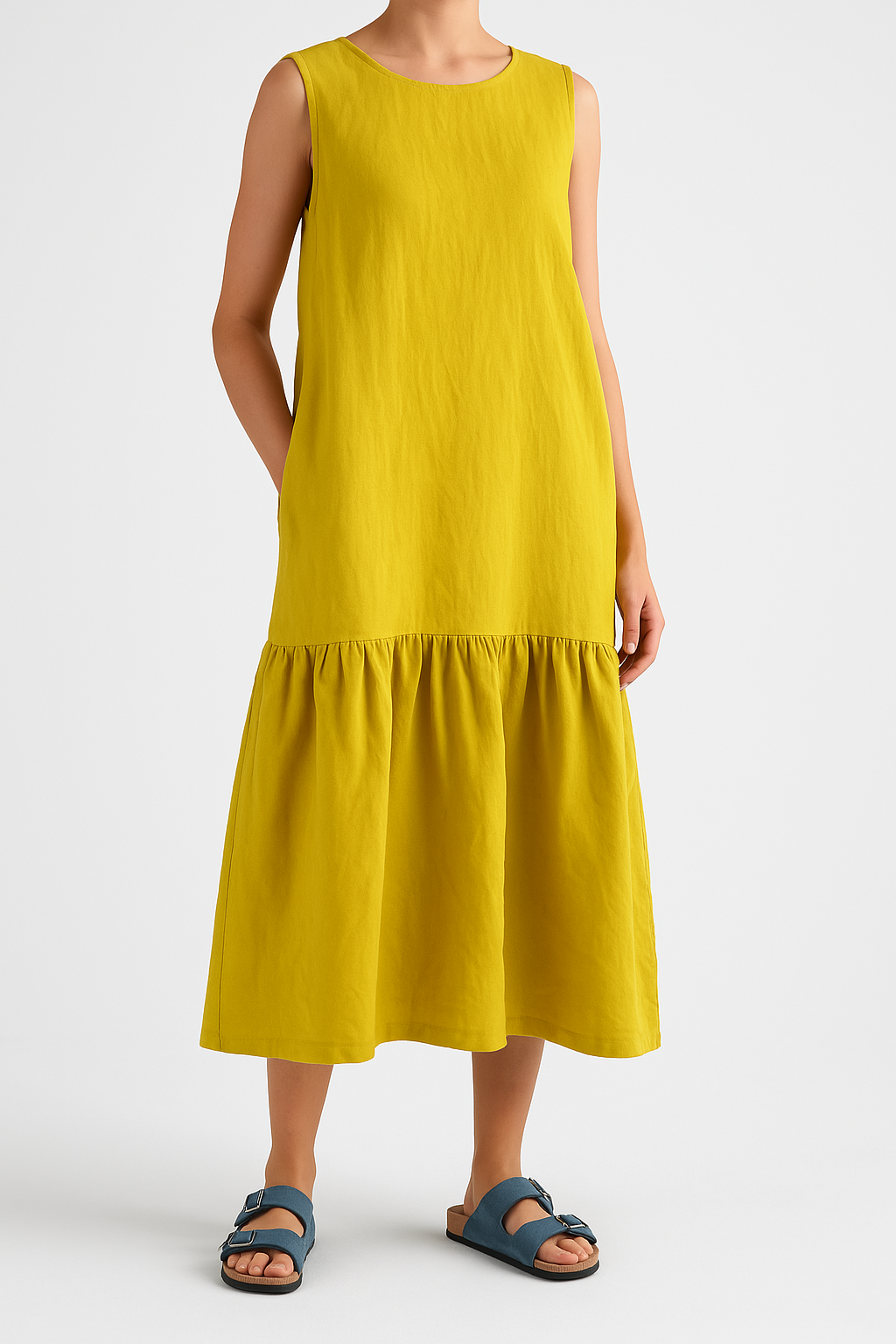 Women's Midi Dress | Breathable Linen Blend Summer Dress 0