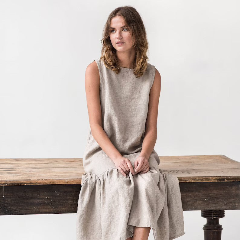 Women's Midi Dress | Breathable Linen Blend Summer Dress 3