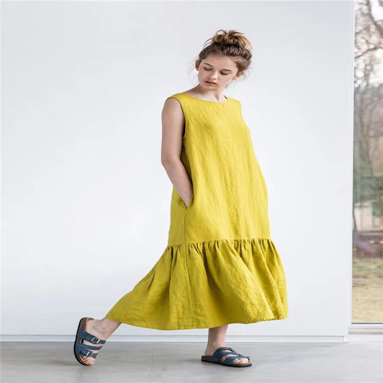 Women's Midi Dress | Breathable Linen Blend Summer Dress 4