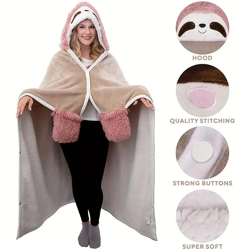 Cozy Wearable Sloth Blanket