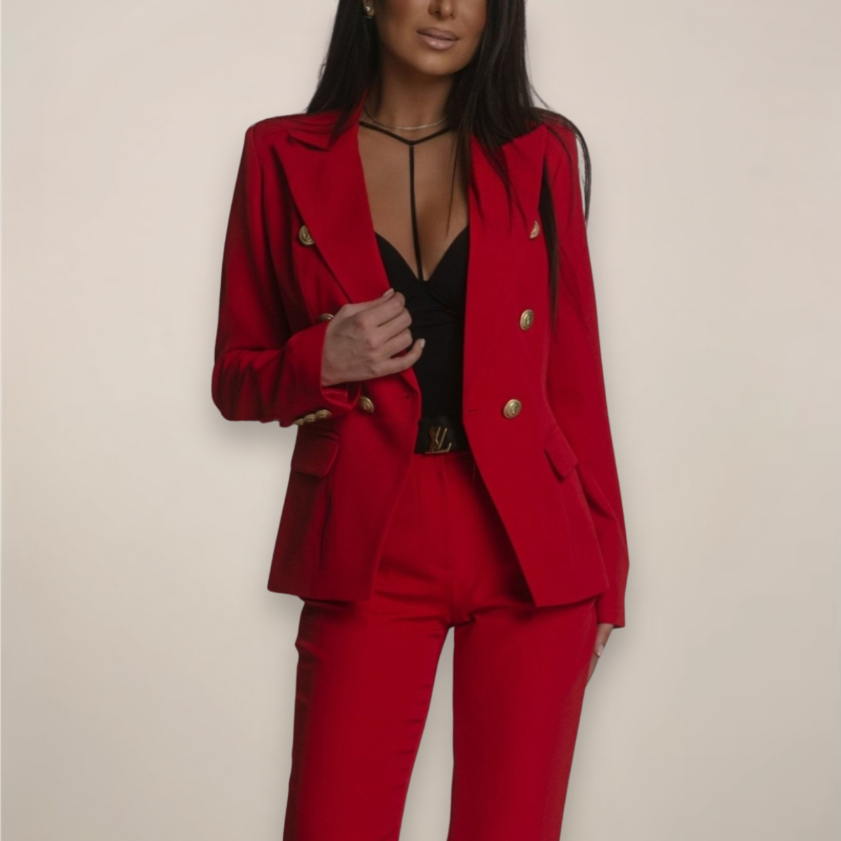Elegant Tailored Pantsuit | Sophisticated Two-Piece Set - View 9