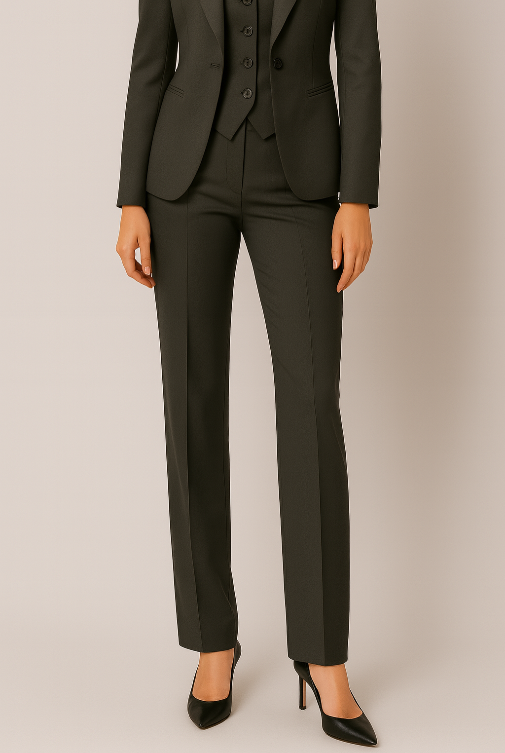 Elegant Three-Piece Women's Suit | Tailored Slim Fit - View 5