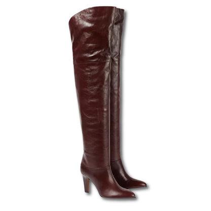 Over The Knee Boots | Plush Lined Genuine Leather with Elegant Heel 8