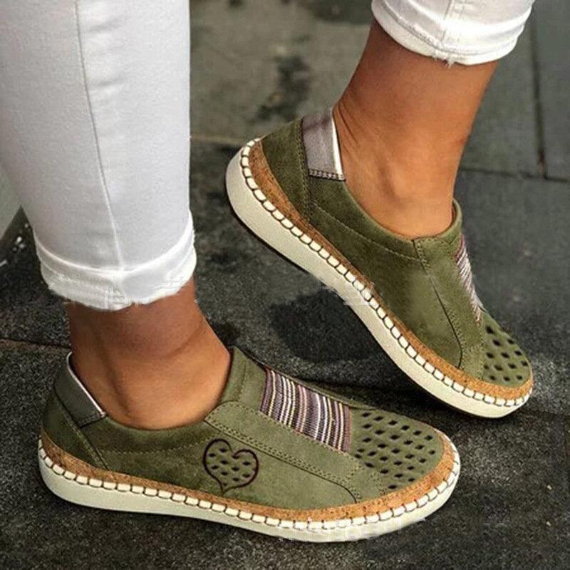 Mocassins plats décontractés et respirants à enfiler