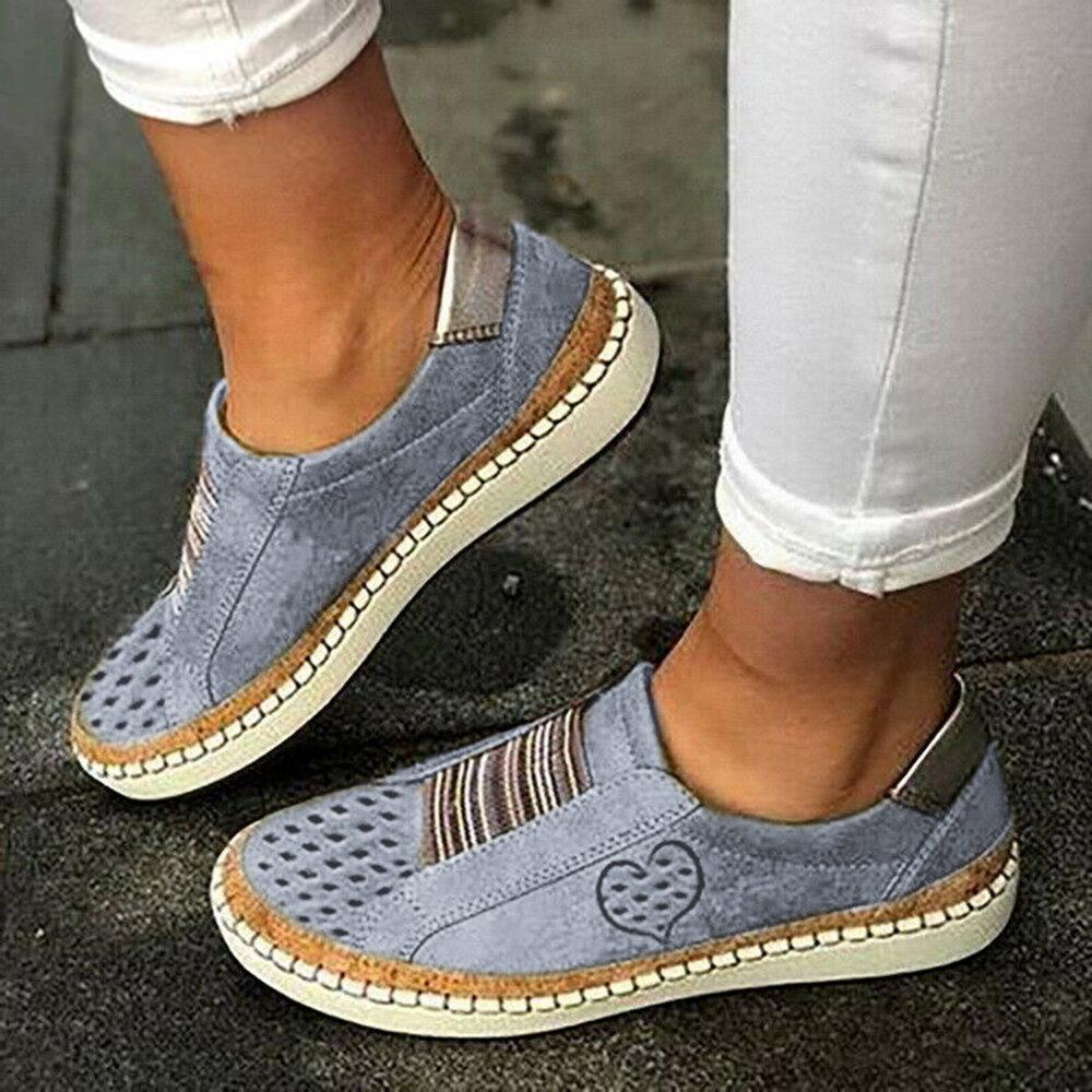 Mocassins plats décontractés et respirants à enfiler