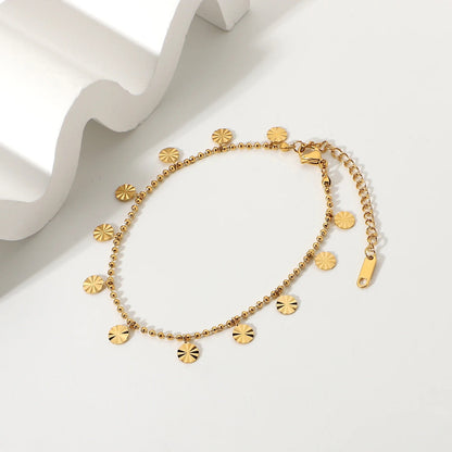 18k Gold Anklet | Waterproof PVD Processing with Petal Design 1