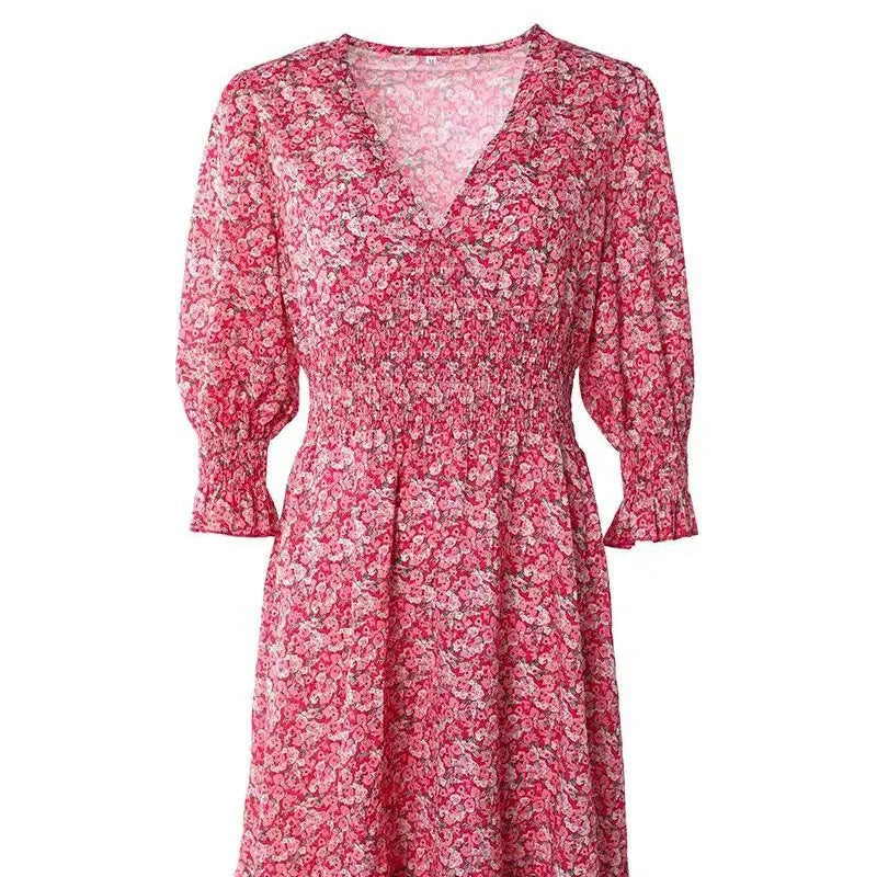 Vestito floreale con balze