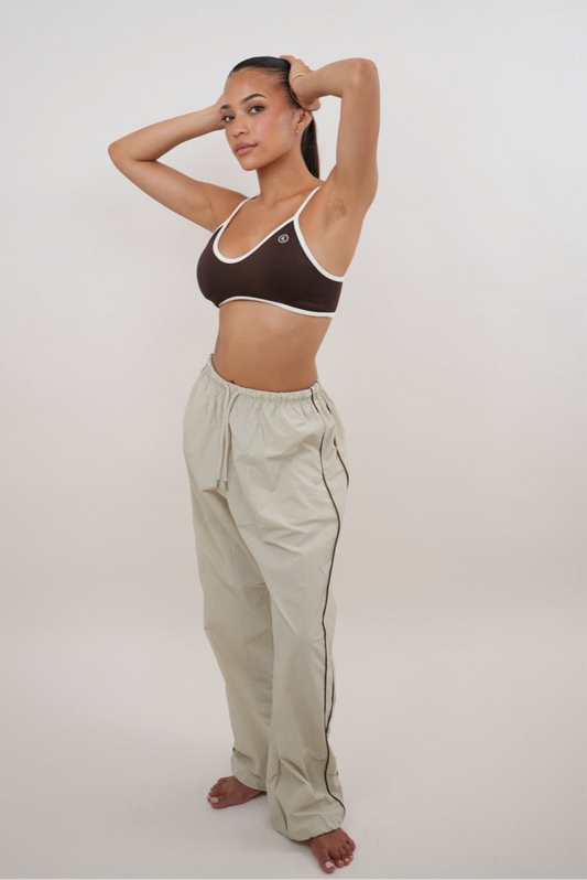 Pantalon Beige Polyvalent Coupe Décontractée J'Accepte le Changement avec Grâce