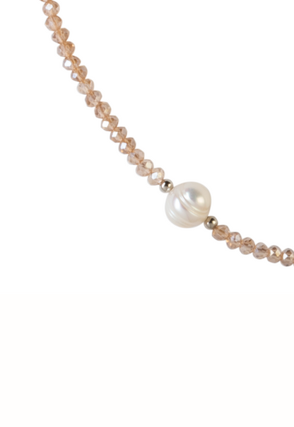 Set di collana con cristalli e perle