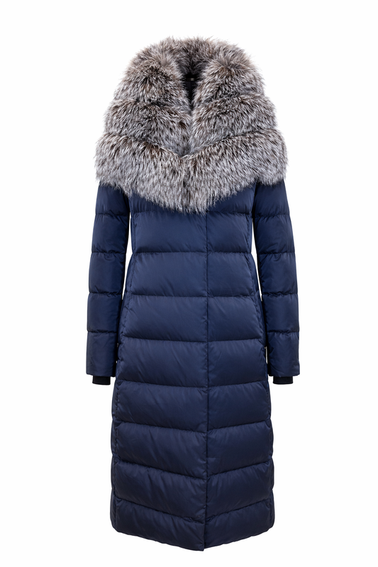 Kaimana Genuine Fox Fur Trim Premium Down Coat