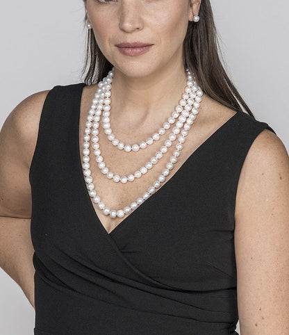 Collana di perle perfette extra lunga