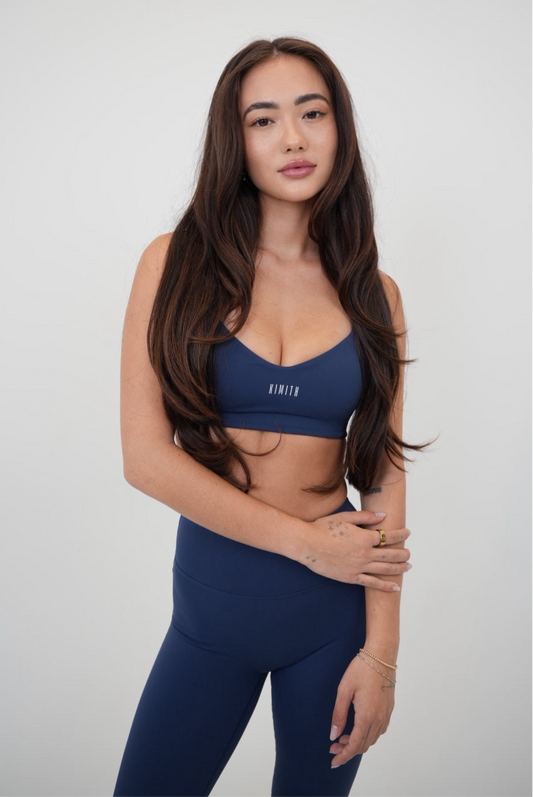 Brassière de Sport Bleu Marine Je Vis dans le Luxe