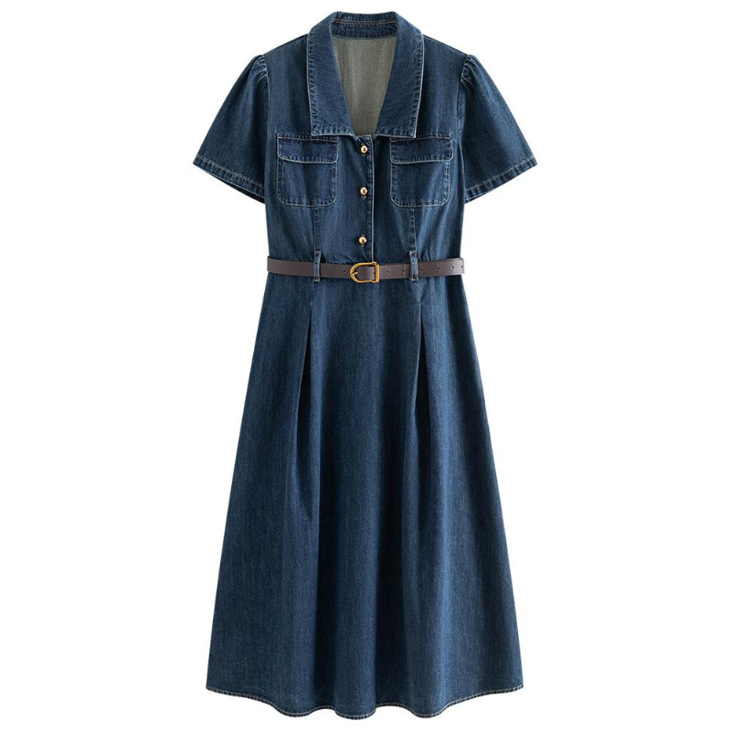 Short Sleeve Denim Dress