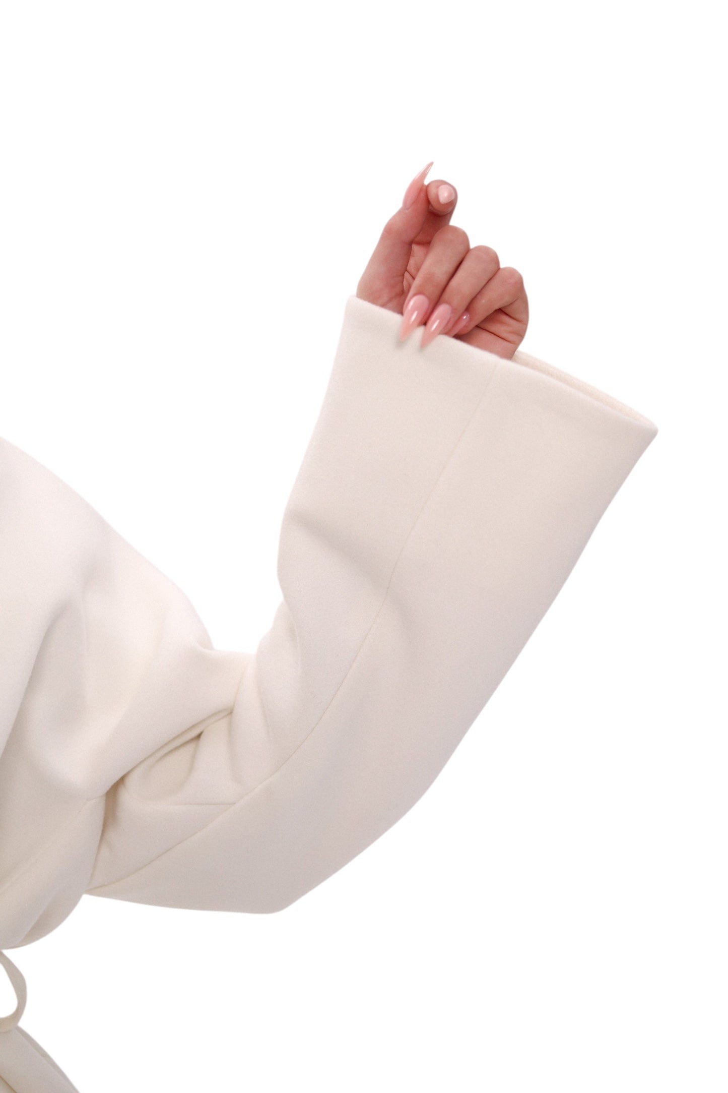 Astoria Midi Cashmere Wool Blend Coat in Ivory