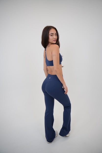 Pantaloni a Zampa I Live in Luxury Blu Navy