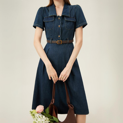 Short Sleeve Denim Dress
