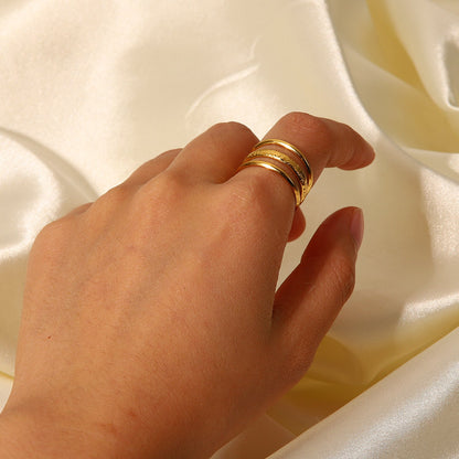 Adjustable Gold Ring | Ethically Sourced Stainless Steel-Plated 18k Gold 3