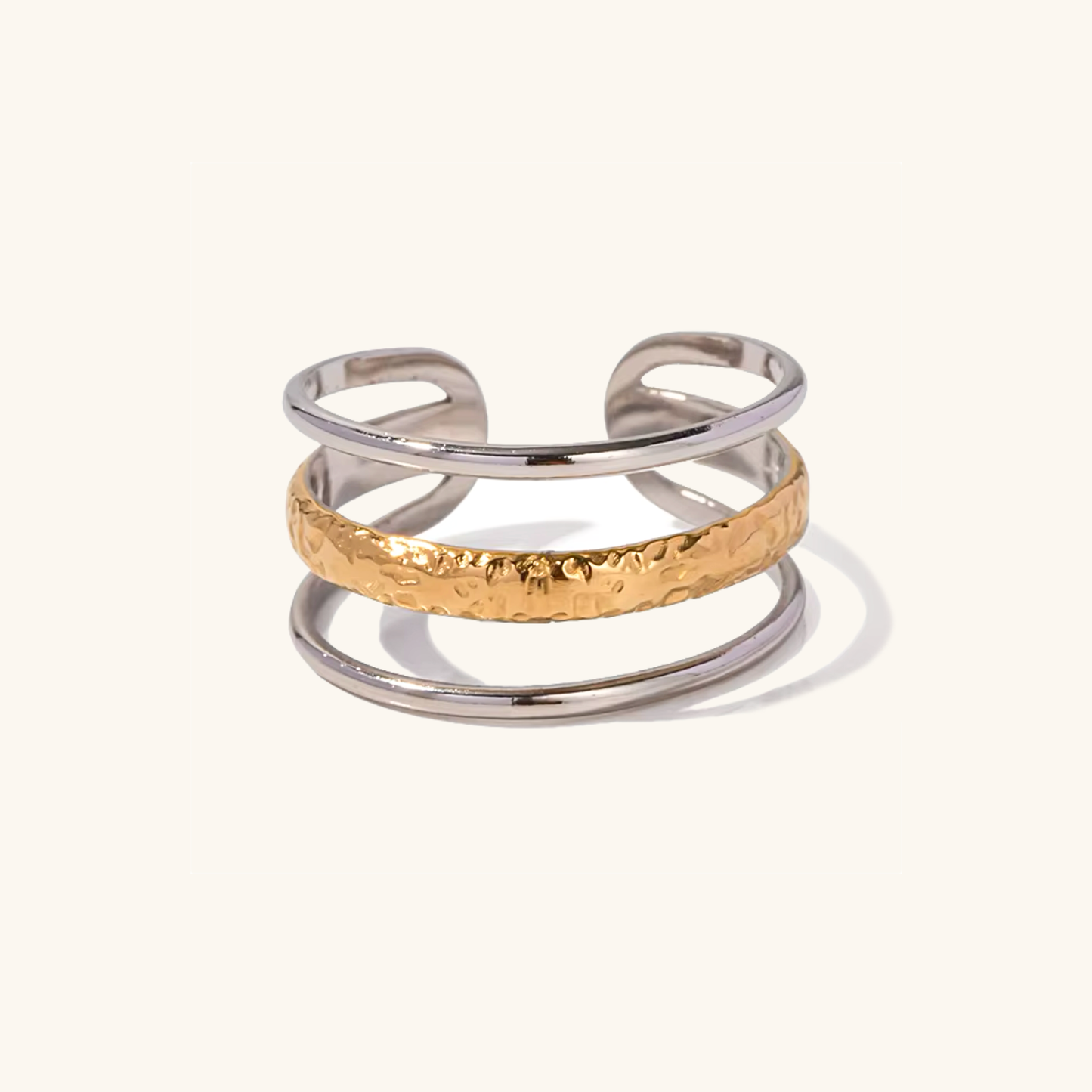 Adjustable Gold Ring | Ethically Sourced Stainless Steel-Plated 18k Gold 4