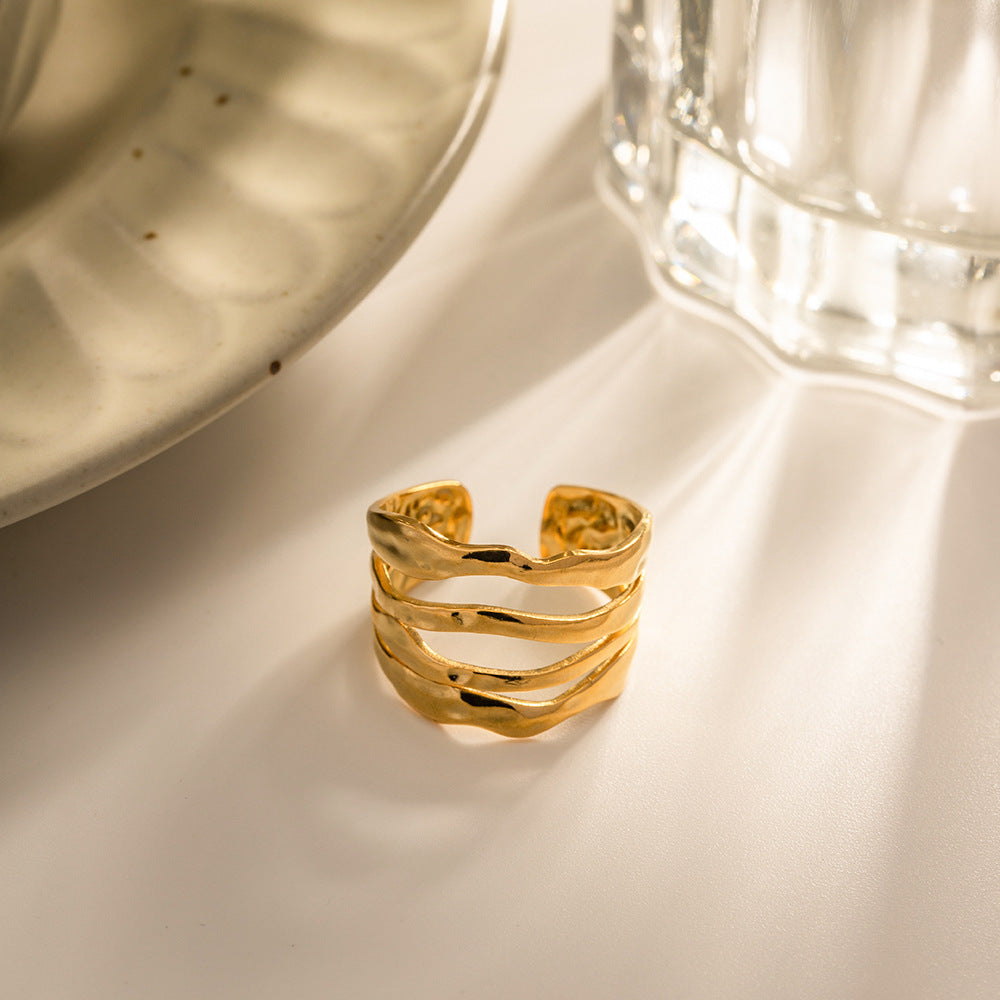 Adjustable Open-Ended Gold Ring | High-Quality Stainless Steel with 18k Gold Plating 4