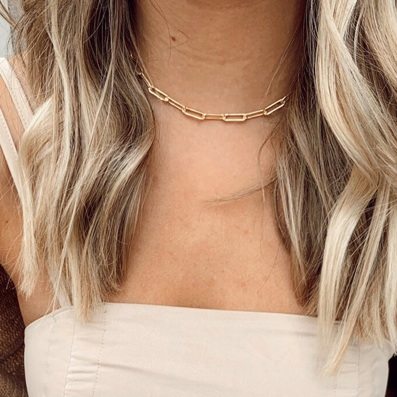 Amber Gold Chain Necklace | Durable Stainless Steel-Plated 14k Gold 3