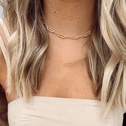Amber Gold Chain Necklace | Durable Stainless Steel-Plated 14k Gold 3