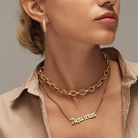 Astro Zodiac Necklace | 18K Gold/Silver Plated Stainless Steel 0