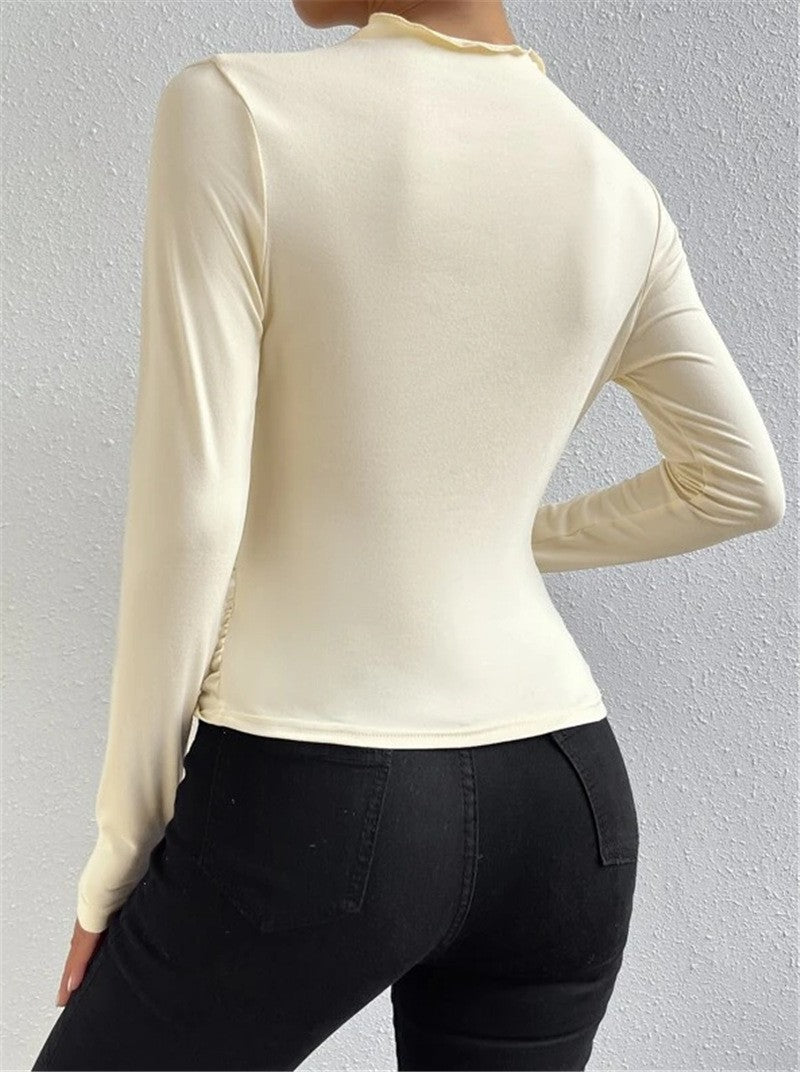 Asymmetric Draped Long Sleeve Shirt 5