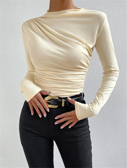 Asymmetric Draped Long Sleeve Shirt 6
