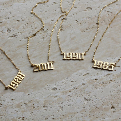 Birth Year Necklace | Dainty Gold Layering Design with Adjustable Length 3