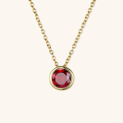 Birthstone Necklace | Gold Pendant with Sparkling Gemstone 0