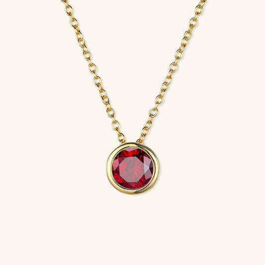 Birthstone Necklace | Gold Pendant with Sparkling Gemstone 0