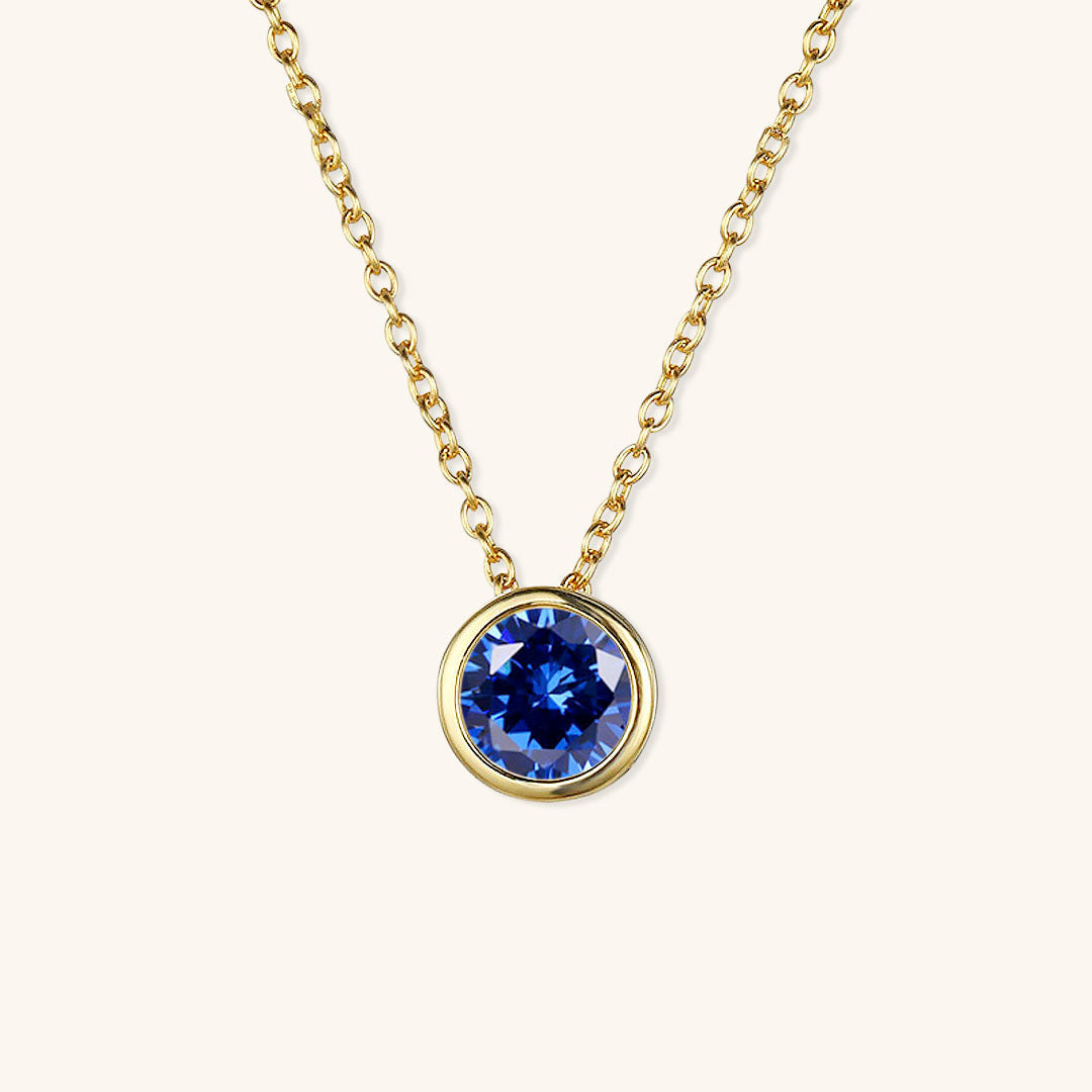 Birthstone Necklace | Gold Pendant with Sparkling Gemstone 19