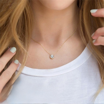 Birthstone Necklace | Gold Pendant with Sparkling Gemstone 2
