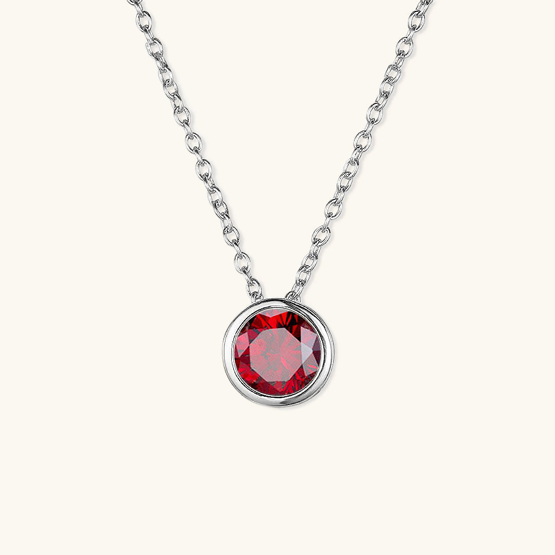 Birthstone Necklace | Gold Pendant with Sparkling Gemstone 25