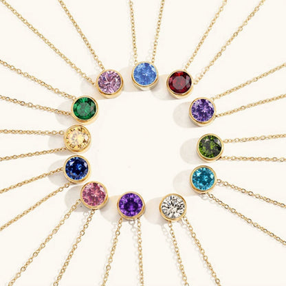 Birthstone Necklace | Gold Pendant with Sparkling Gemstone 5