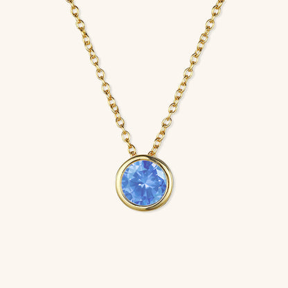 Birthstone Necklace | Gold Pendant with Sparkling Gemstone 8