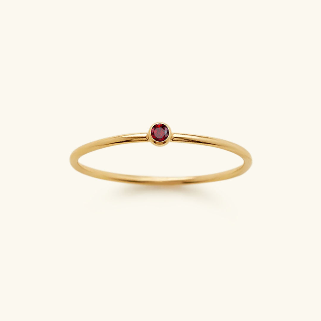 Birthstone Stacker Ring | Elegant 14k Gold-Plated Design 0
