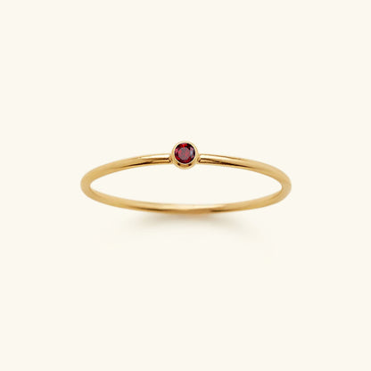 Birthstone Stacker Ring | Elegant 14k Gold-Plated Design 0